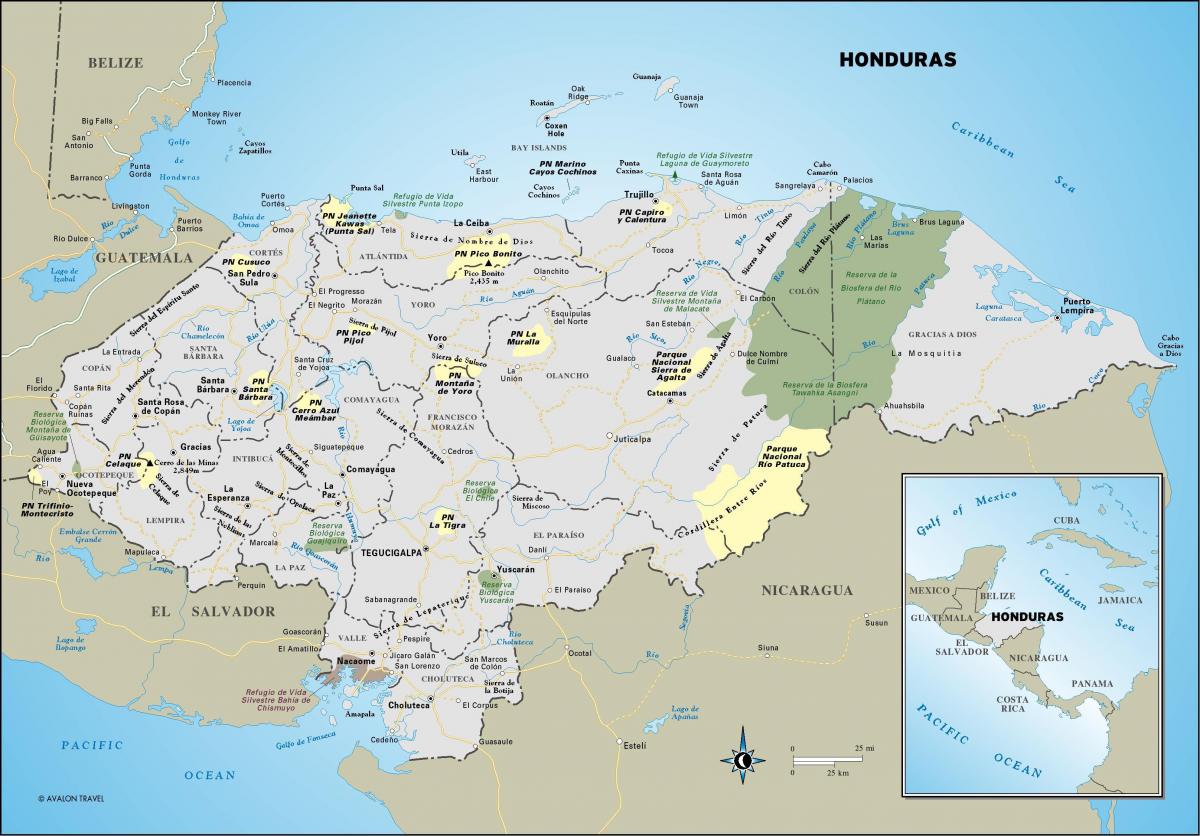 ramani ya Honduras 