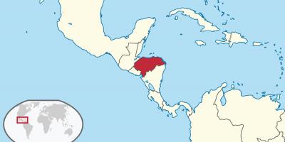 Honduras eneo kwenye ramani ya dunia