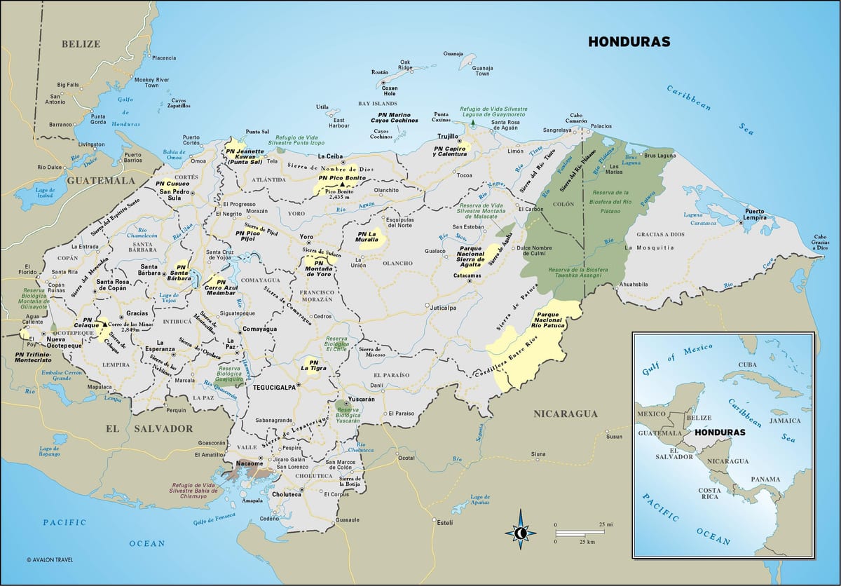 ramani ya barabara Honduras
