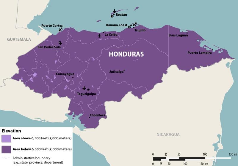 ramani ya Honduras zika