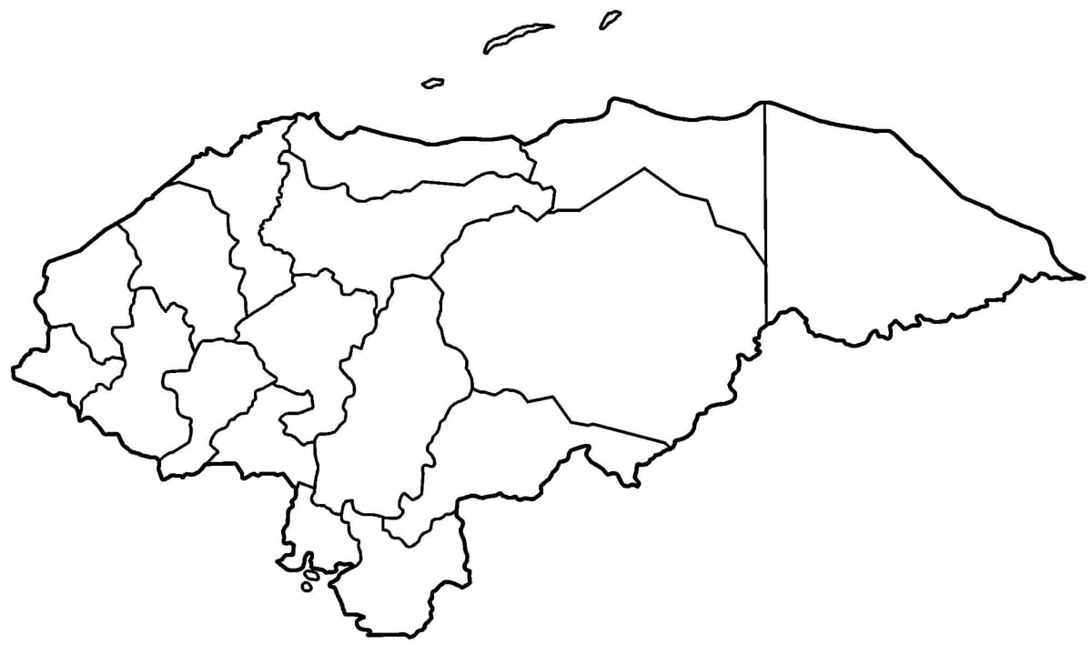 ramani ya tupu ramani ya Honduras