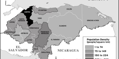 Ramani ya Honduras idadi ya watu