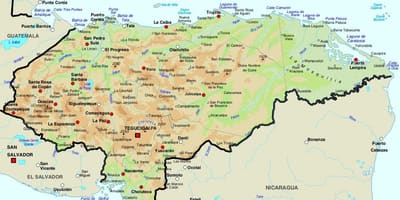 Ramani ya Honduras na nchi jirani